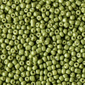 Rocailles 2mm moss green, 10 gram